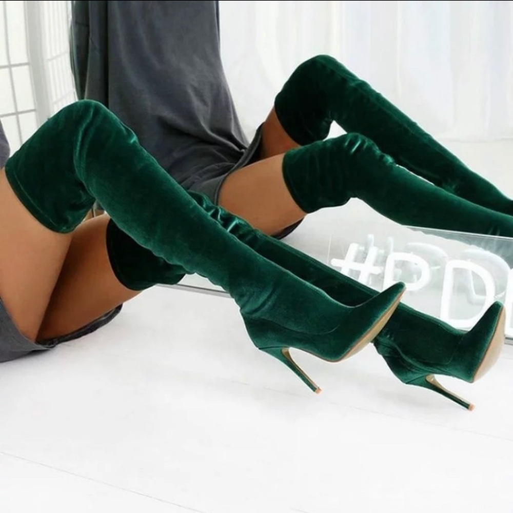Suede green boots- coming soon
